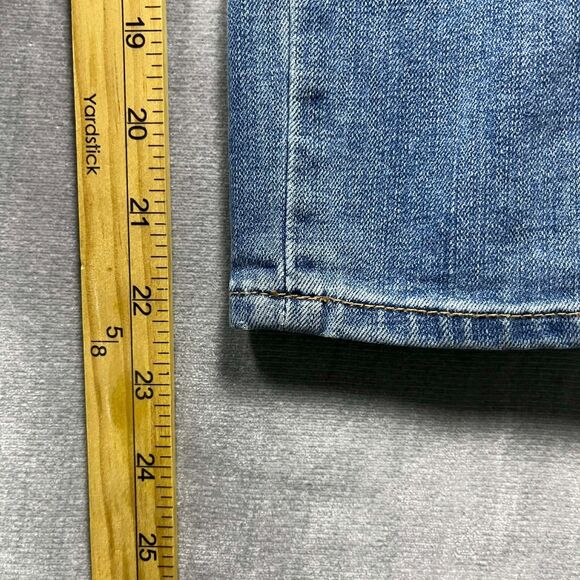 Chico’s Jeans Women 2 So Slimming Girlfriend Crop Blue Stretch Denim Side Trim - Picture 6 of 8